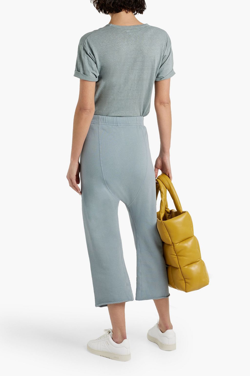 NILI LOTAN SF cropped French cotton-terry track pants
