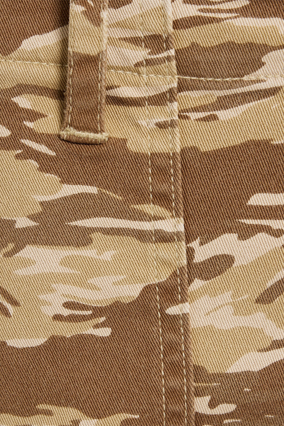 Nili Lotan Jenna Cropped Camouflage Cotton-blend Twill Straight-leg Pants In Sand