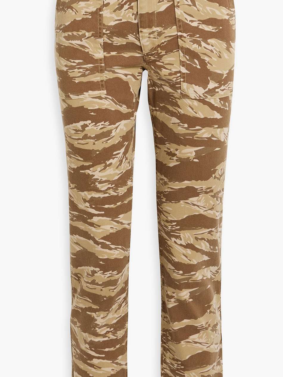 jenna cropped camouflage cotton-blend twill slim-leg pants
