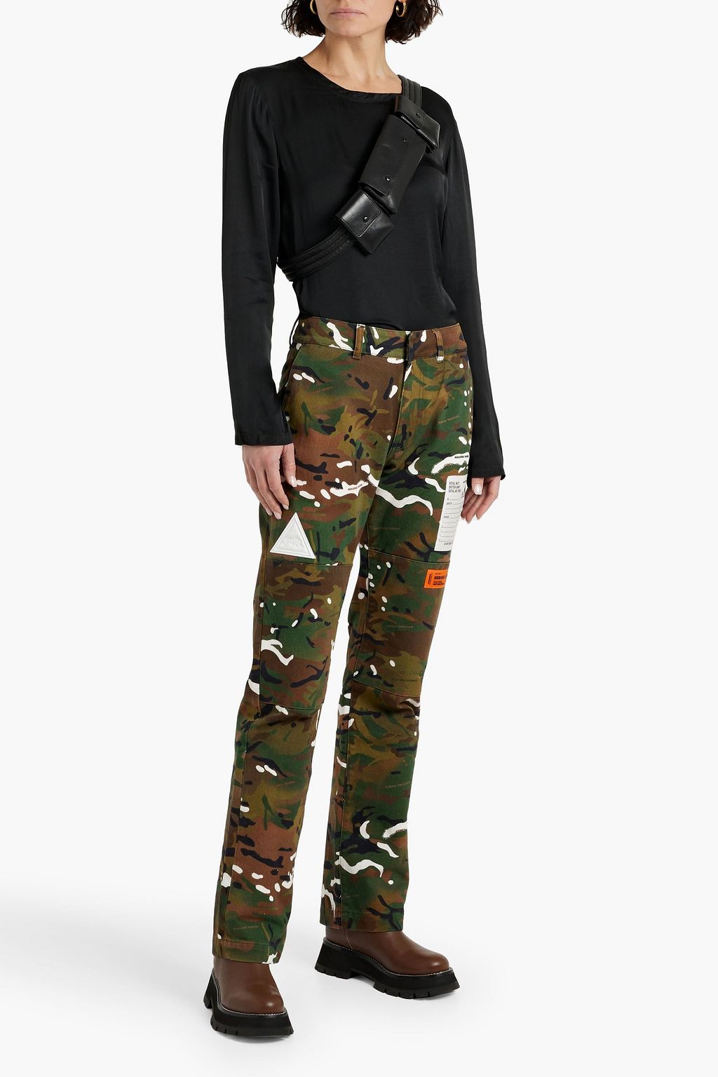NILI LOTAN Brandy satin-crepe top