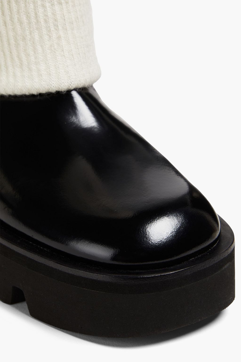 JW ANDERSON Fisherman ウールジャカード&グロスレザー アンクルブーツ