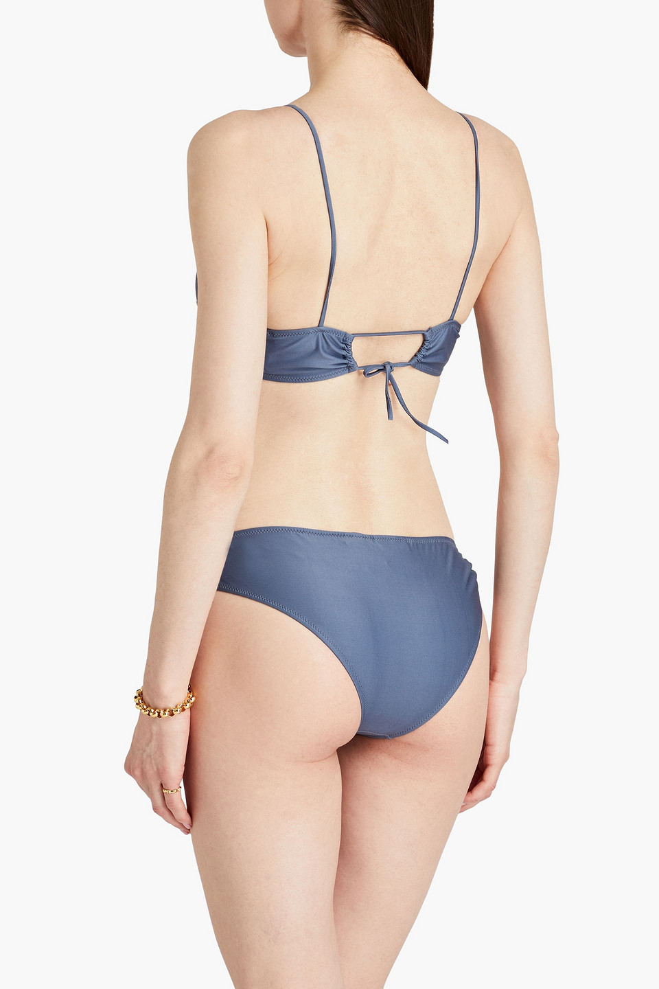 Shop Jacquemus Tropea Mid-rise Bikini Briefs In Slate Blue