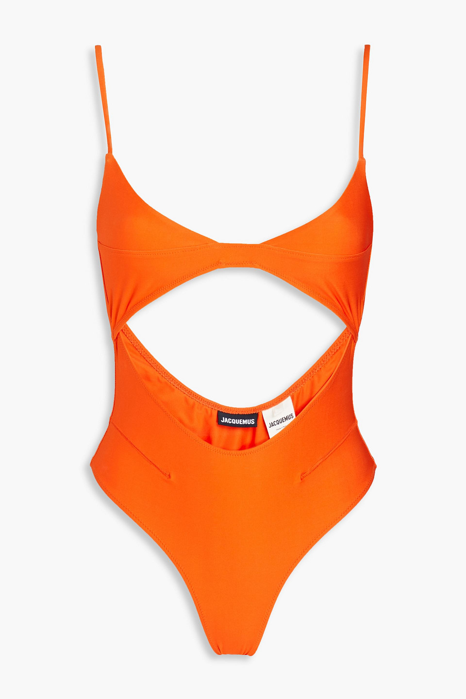 Shop Jacquemus Aranja Cutout Swimsuit In Bright Orange