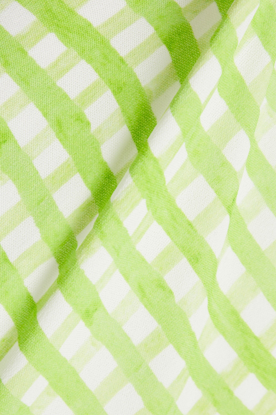 Jacquemus Nodi Cutout Knotted Gingham Jersey Bodysuit In Light Green