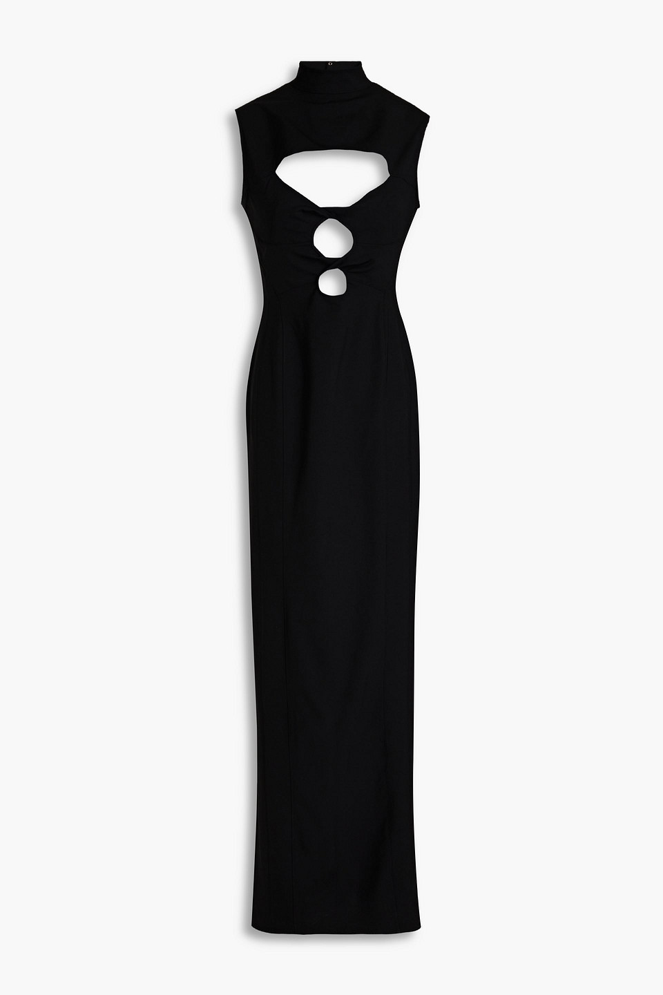 Shop Jacquemus Palmi Twisted Cutout Stretch-wool Maxi Dress In Black