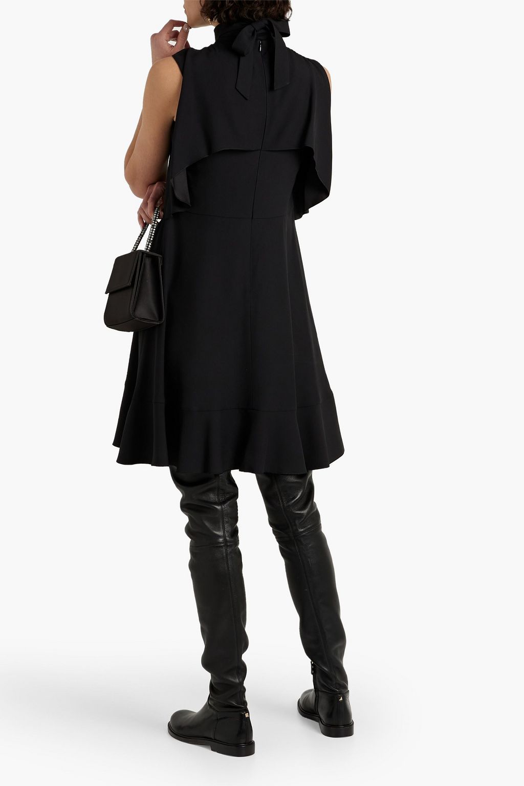 REDVALENTINO Layered ruffled crepe mini dress