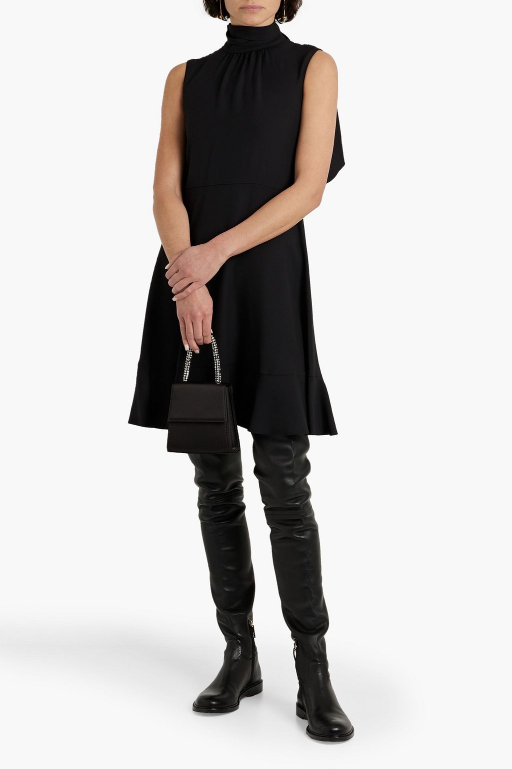 REDVALENTINO Layered ruffled crepe mini dress