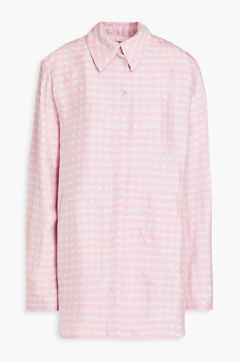 Jacquemus La Chamise Passio Checked Poplin Shirt In Baby Pink