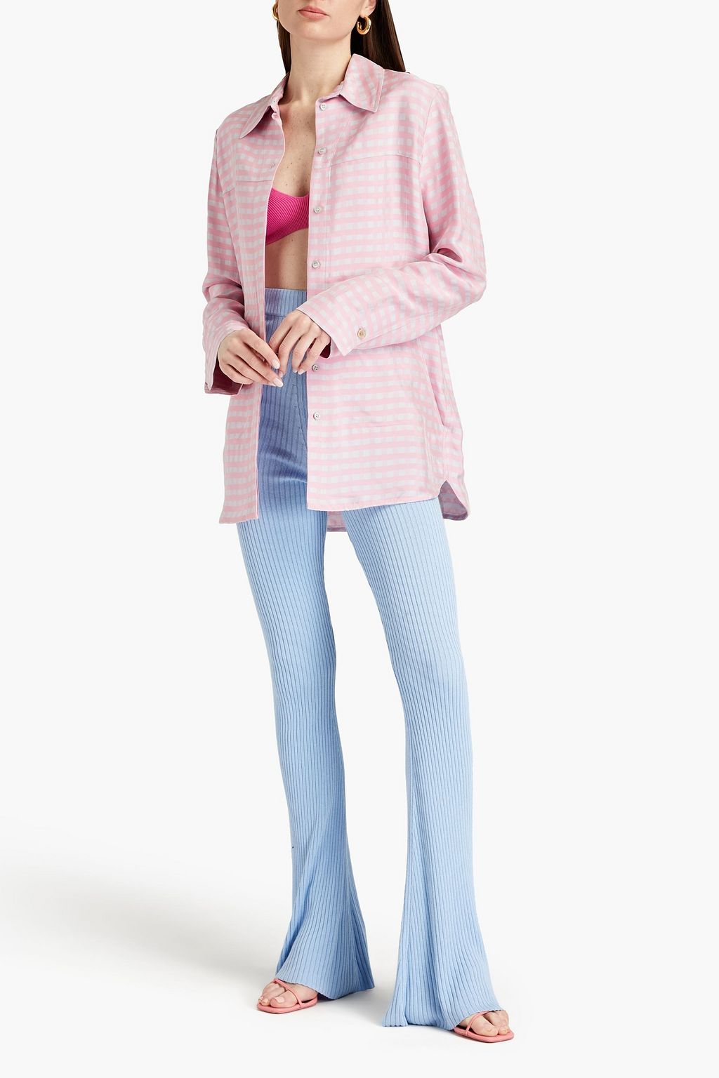 JACQUEMUS قميص «باسيو» من الجاكار بنقشة جينجهام