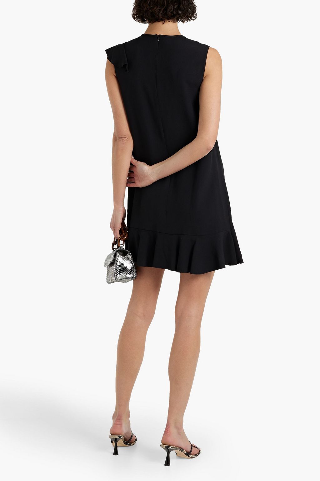 REDVALENTINO Ruffled crepe mini dress