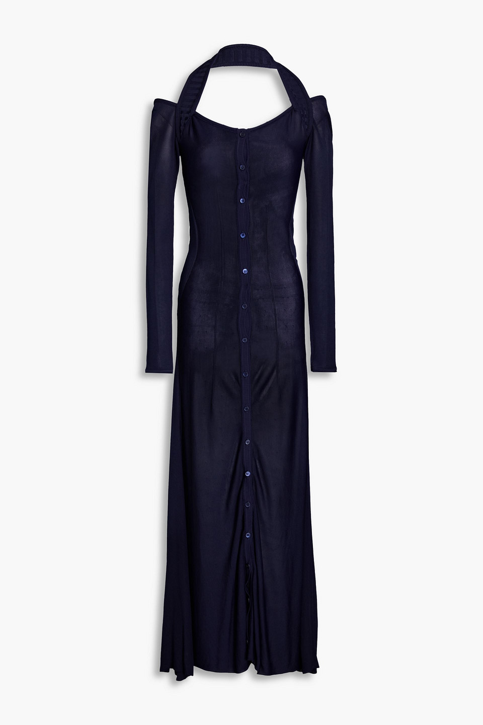 Lagoa cold-shoulder knitted halterneck maxi dress