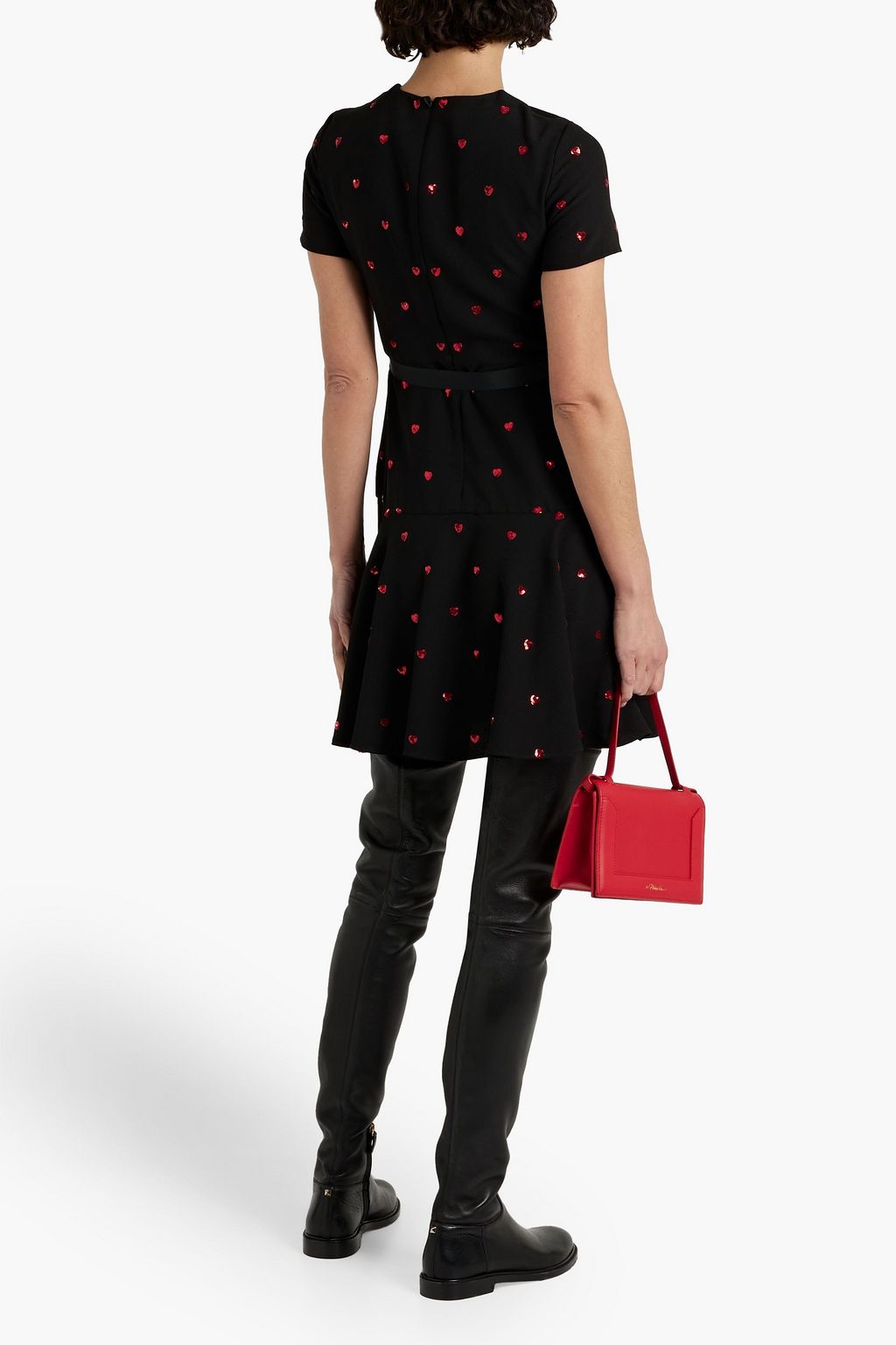 REDVALENTINO Embellished crepe mini dress