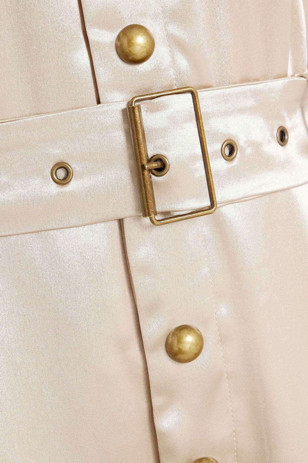 AREA Belted metallic satin jumpsuit