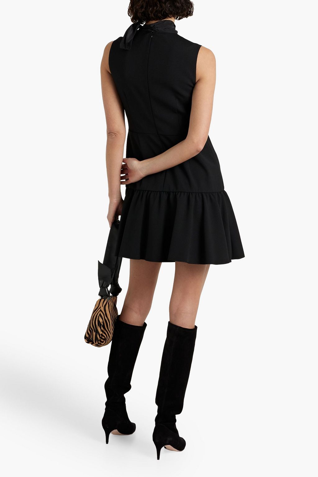 REDVALENTINO Tie-neck woven mini dress