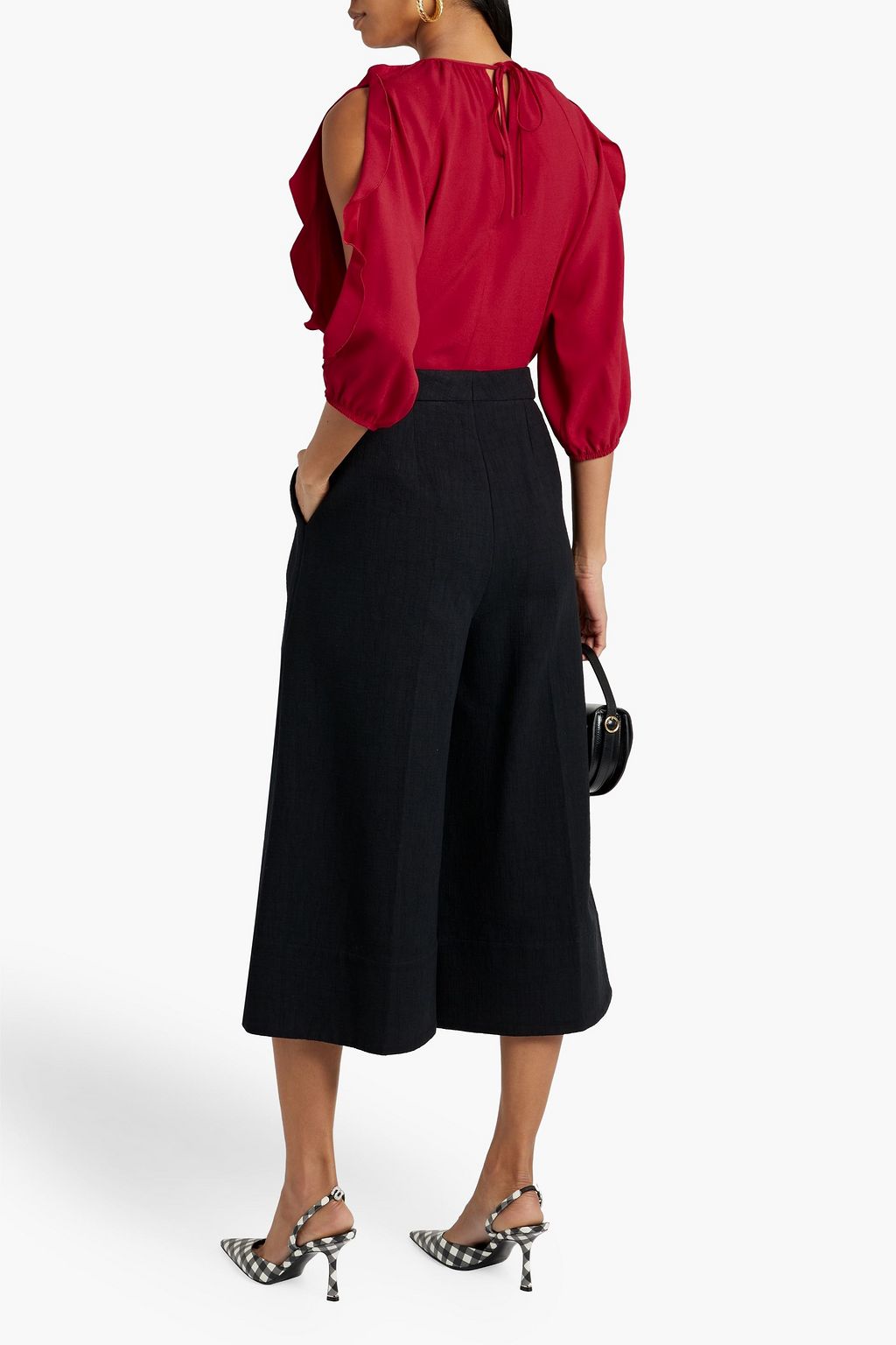 REDVALENTINO Ruffled crepe blouse
