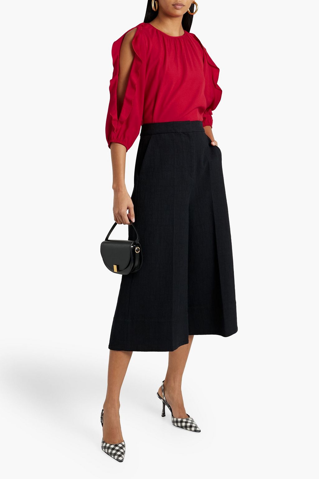 REDVALENTINO Ruffled crepe blouse