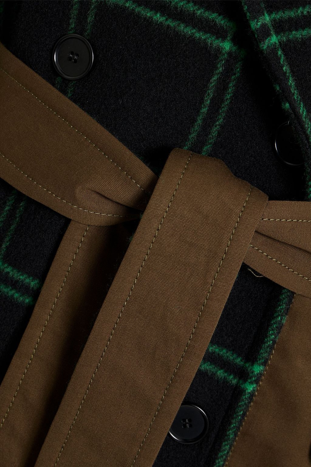 MSGM Double-breasted canvas-paneled wool-blend felt coat