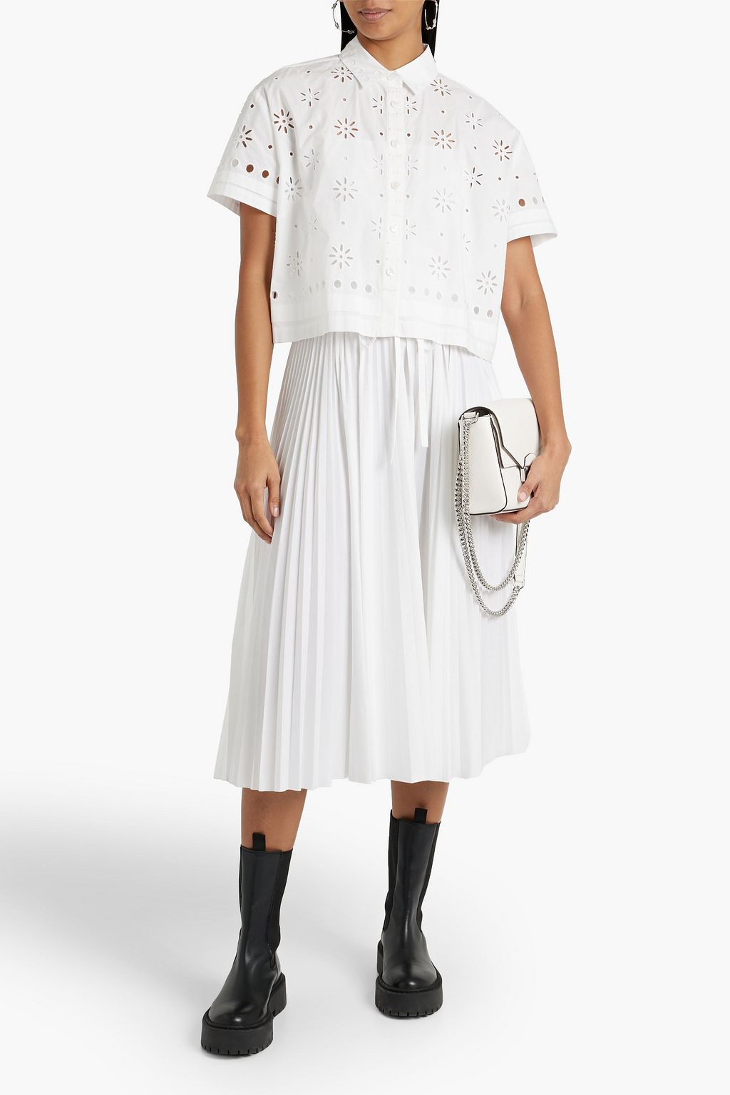 REDVALENTINO Broderie anglaise cotton shirt