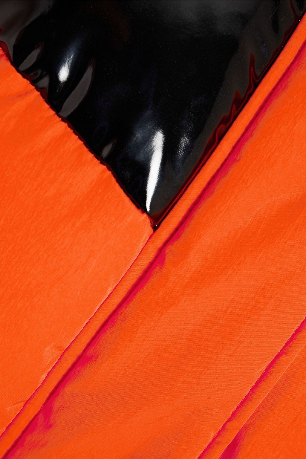 MSGM Quilted vinyl-paneled shell hooded down jacket