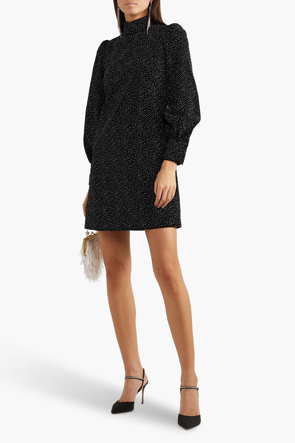 BELLA FREUD Valley of the Dolls Minikleid aus Baumwollsamt mit Glitter-Finish