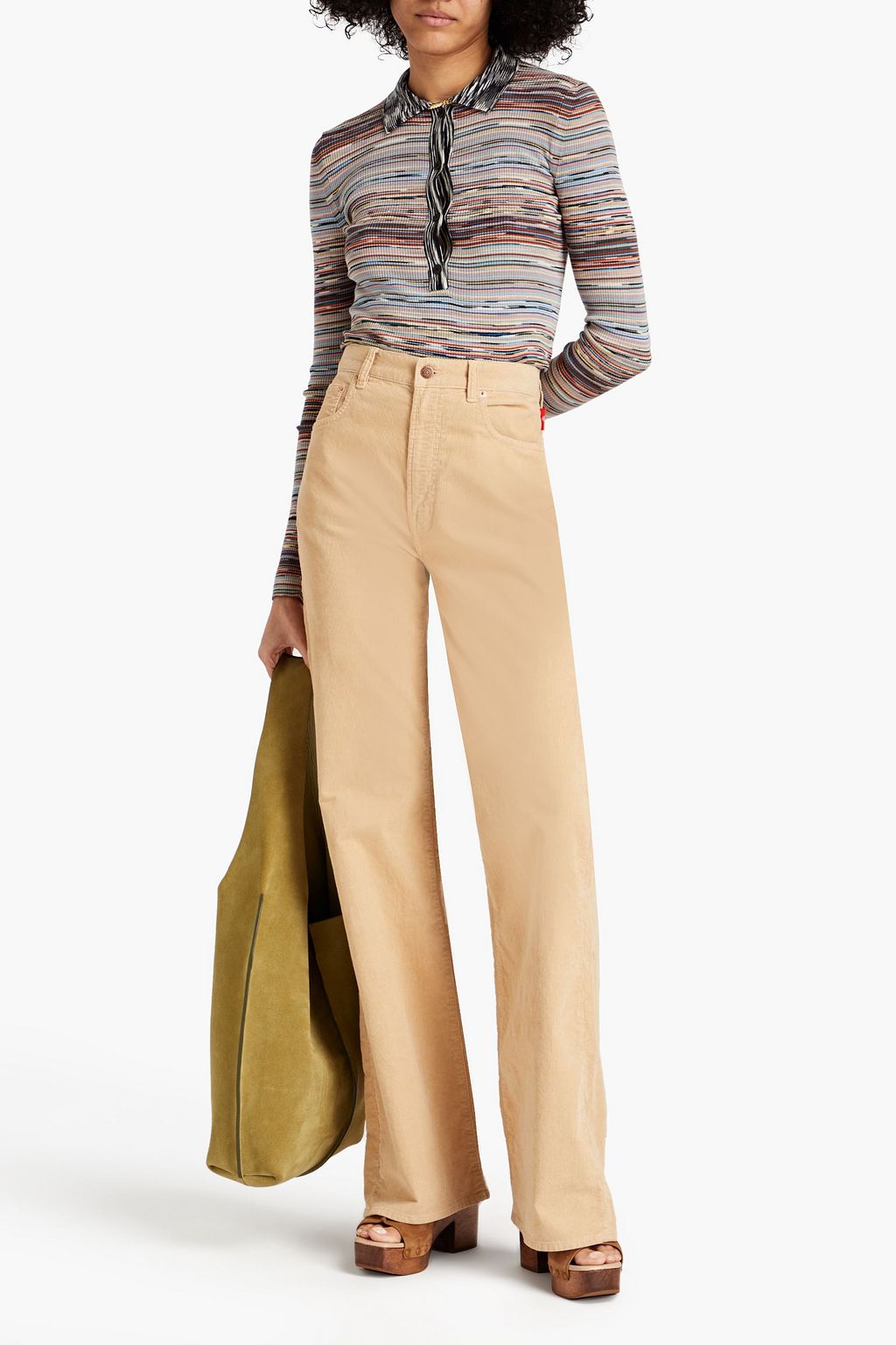 MISSONI Poloshirt aus gerippter Wolle in Space-Dye-Optik