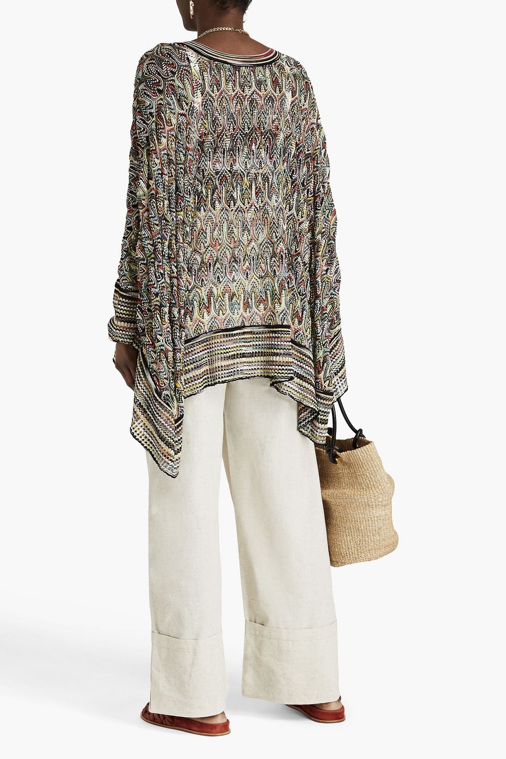 MISSONI Asymmetric crochetknit top THE