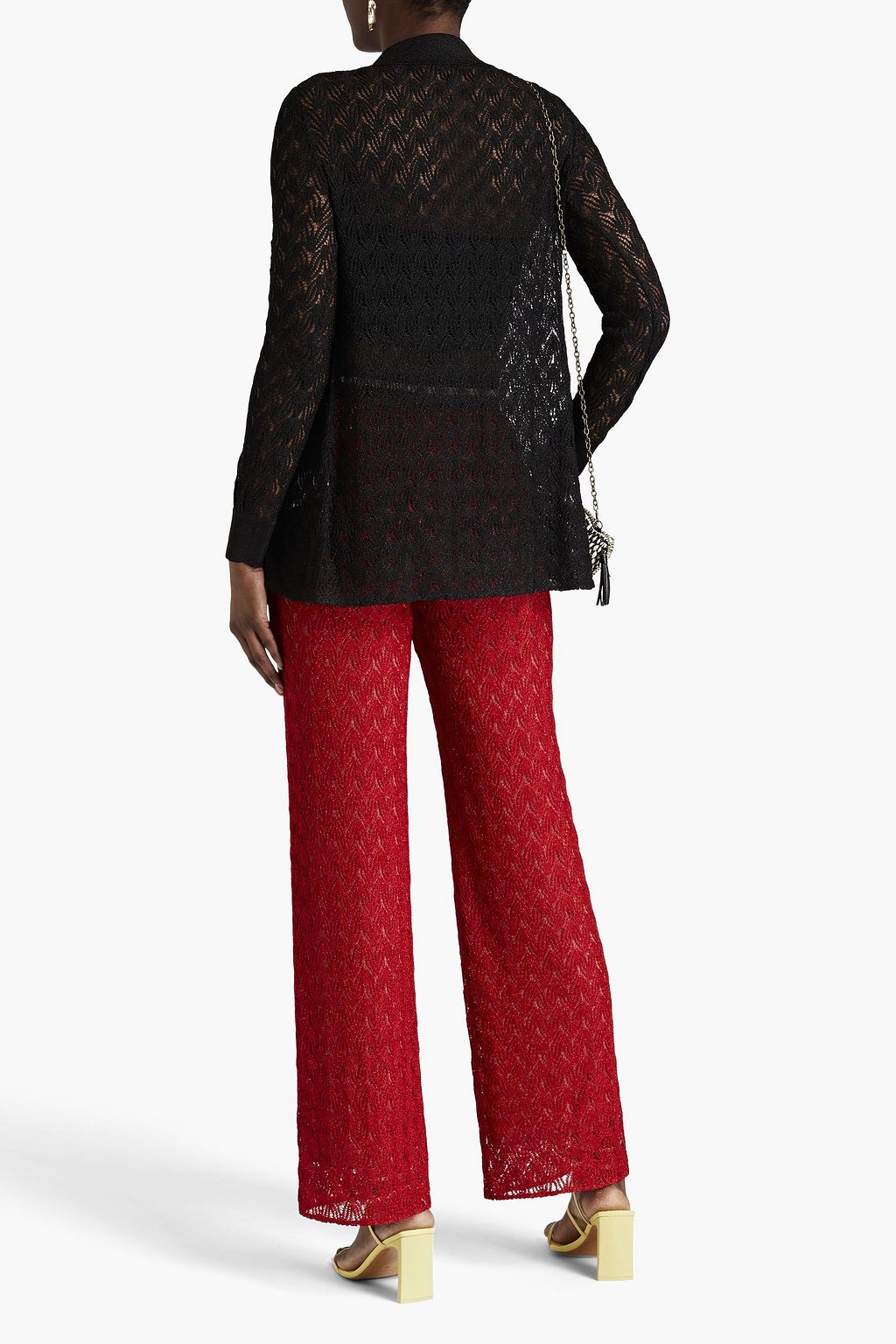 MISSONI Metallic crochet-knit shirt