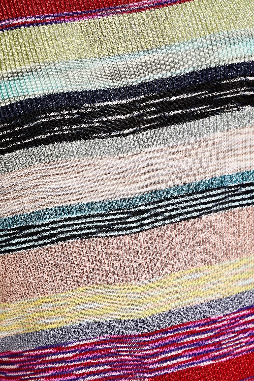 MISSONI Gestreiftes Oberteil aus Rippstrick in Metallic-Optik