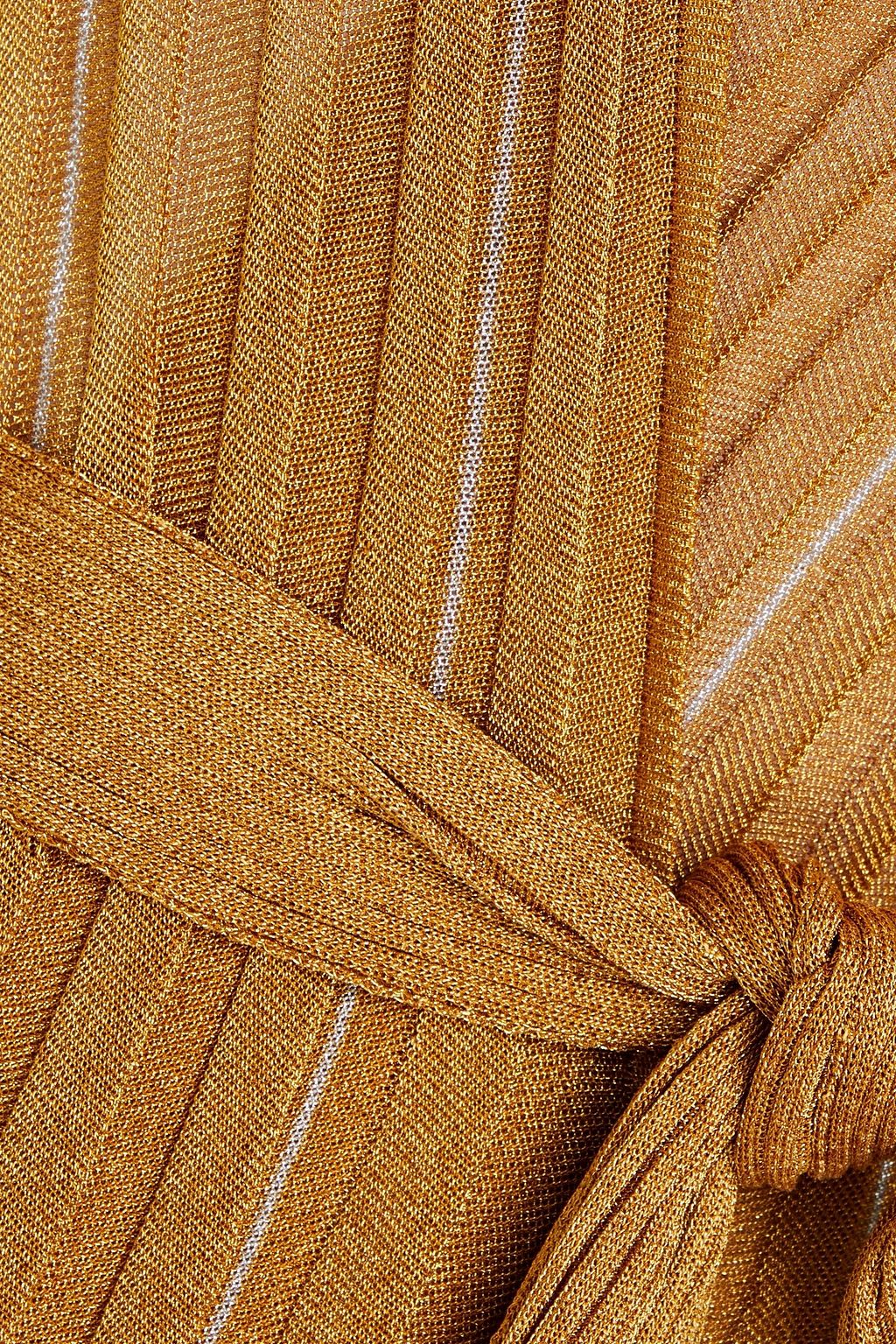 MISSONI Gestreifter Cardigan aus Rippstrick in Metallic-Optik