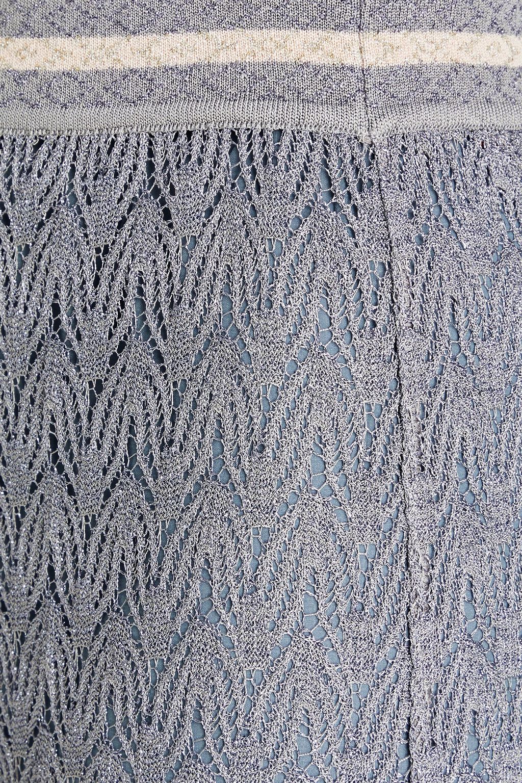 MISSONI Metallic crochet-knit straight-leg pants