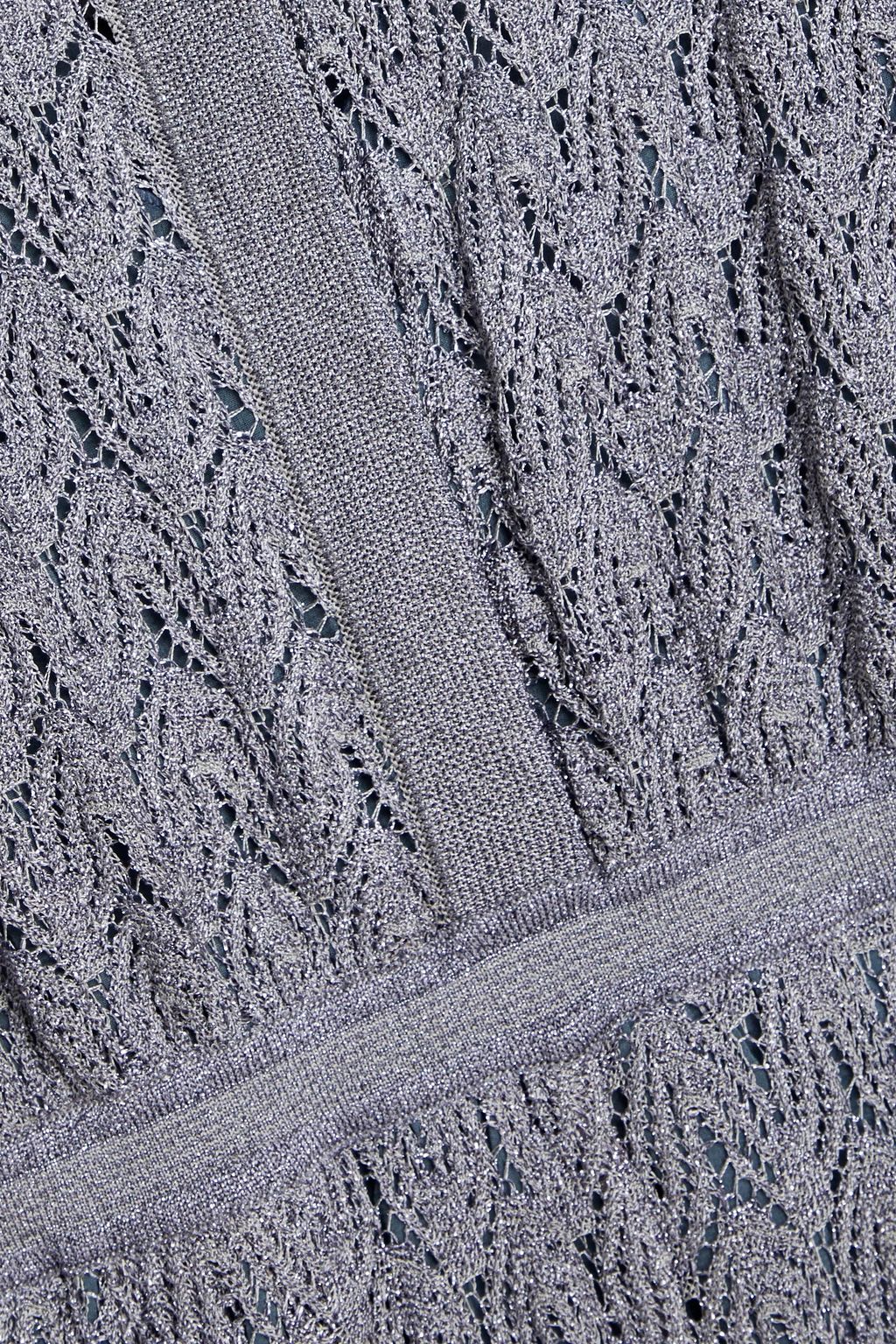 MISSONI Strick-Jumpsuit in Häkeloptik mit Metallic-Effekt und Falten