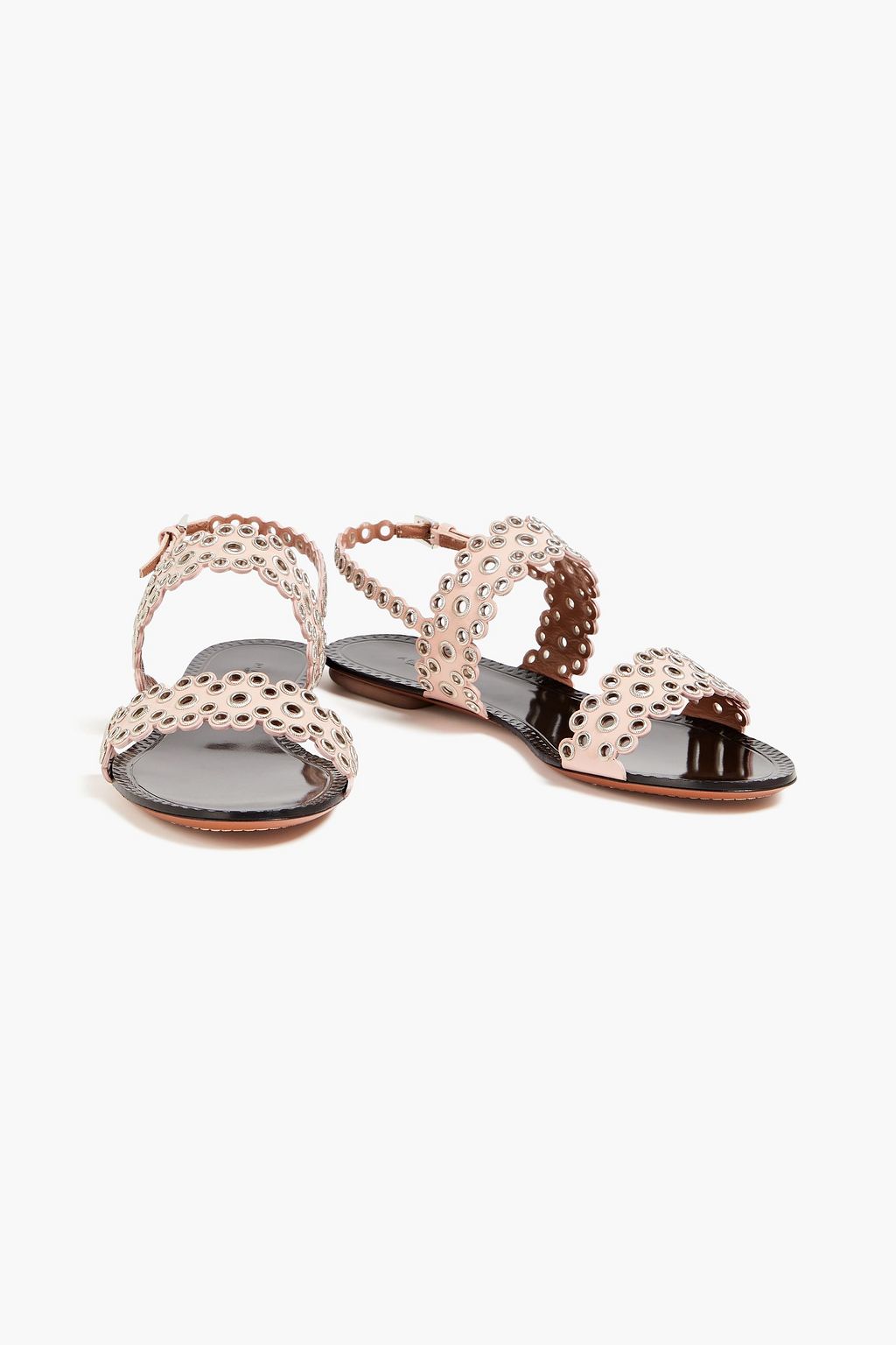 ALAÏA パテントレザー サンダル アイレット付き