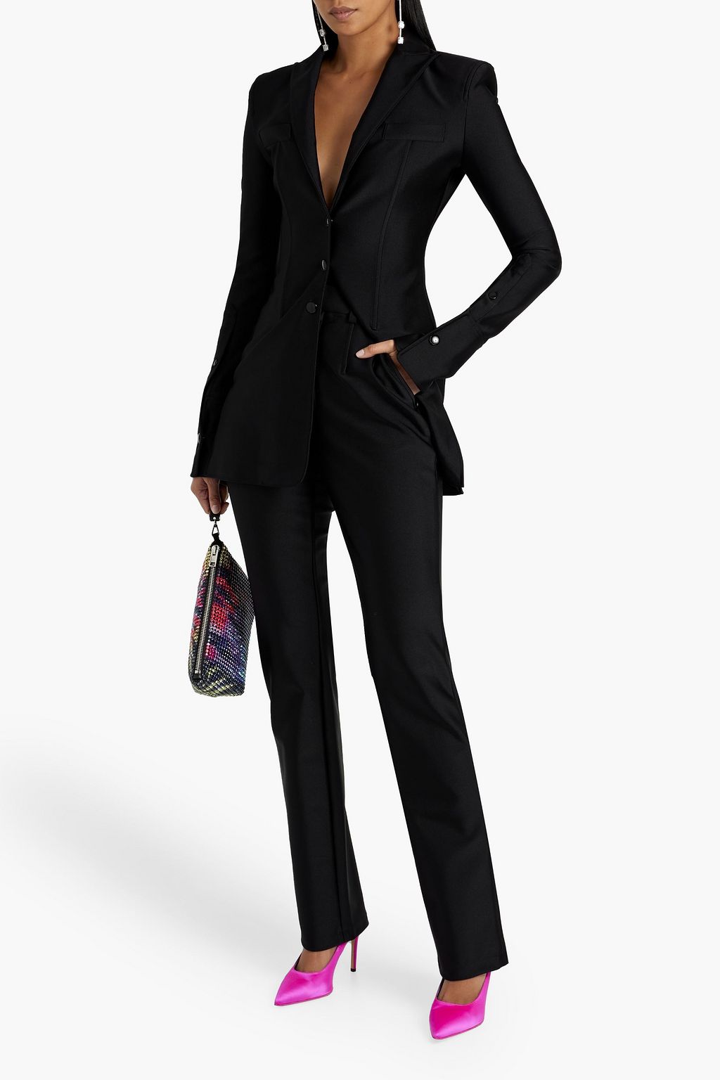 ALEXANDER WANG Satin-jersey slim-leg pants