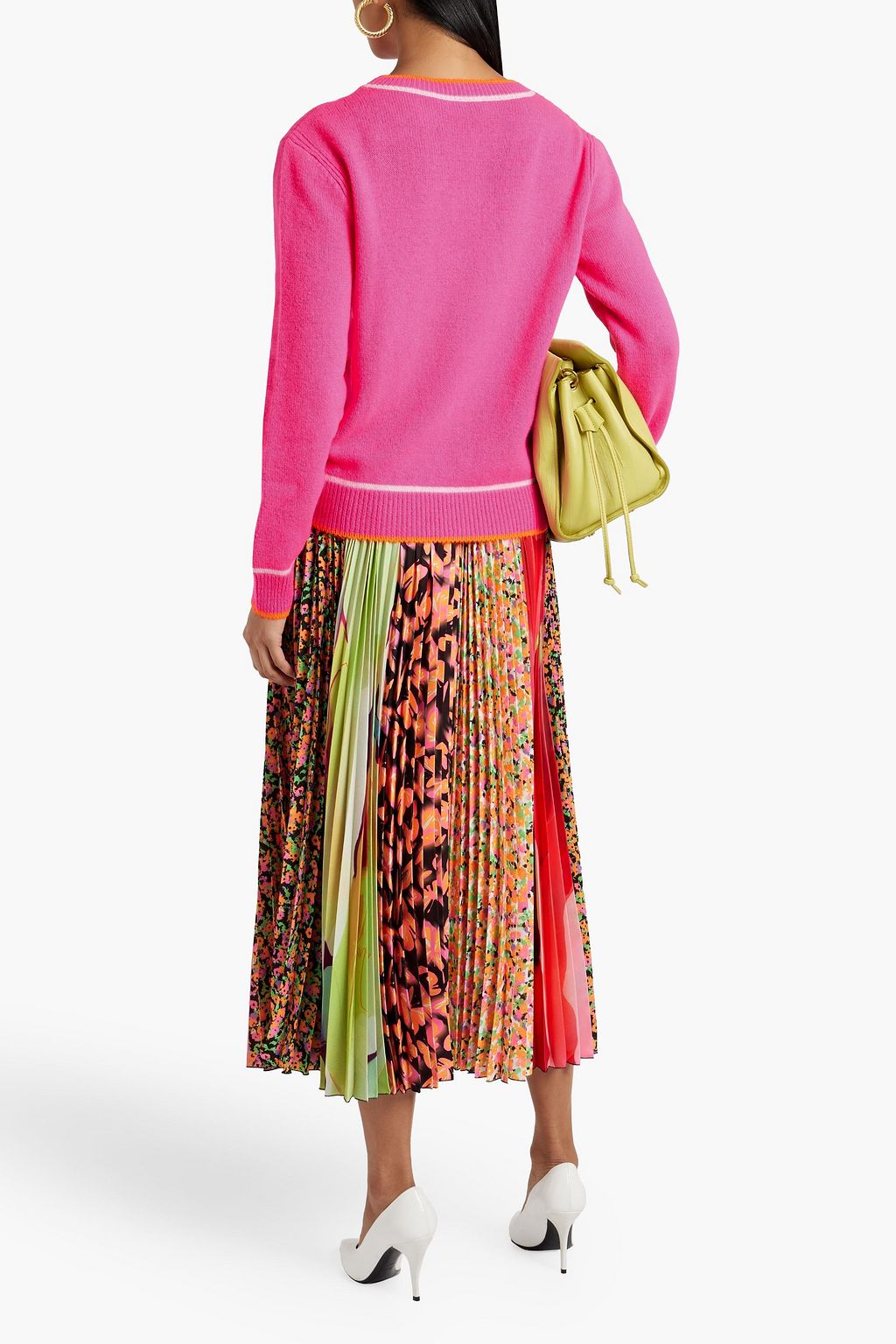 MSGM Neon wool and cashmere-blend sweater