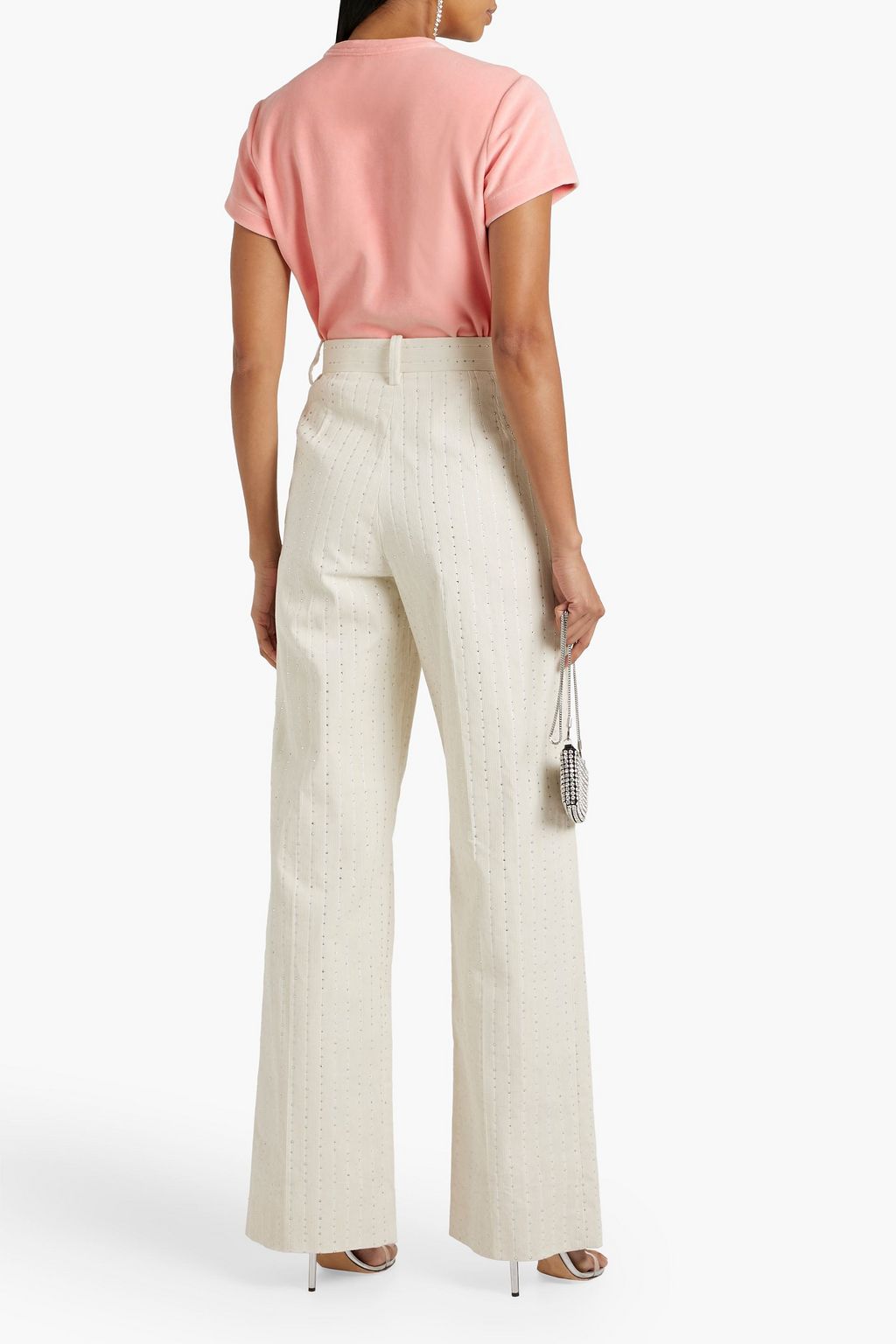 ALEXANDERWANG.T Crystal-embellished stretch-cotton velour T-shirt
