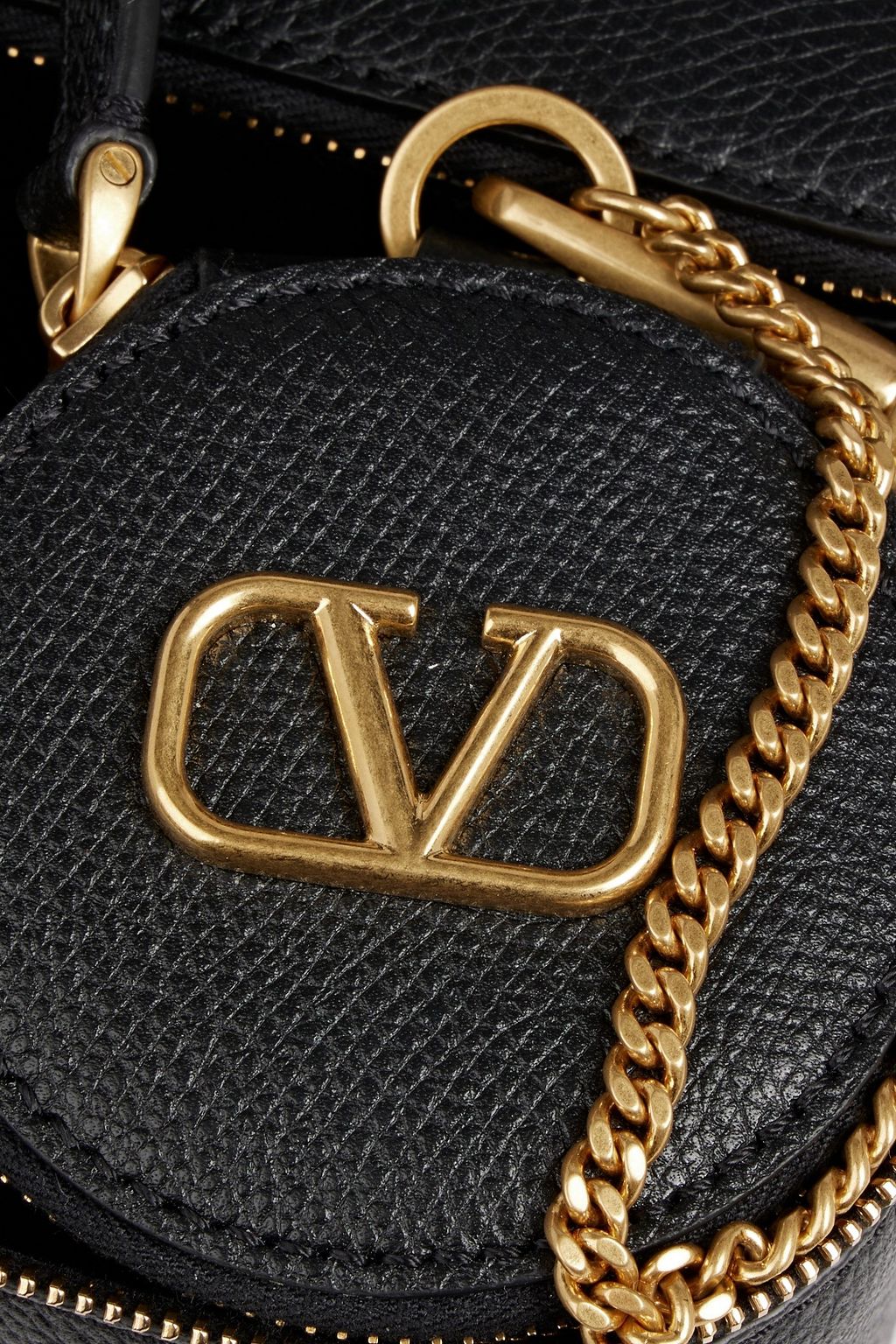 VALENTINO GARAVANI Set of four pebbled-leather cosmetics cases