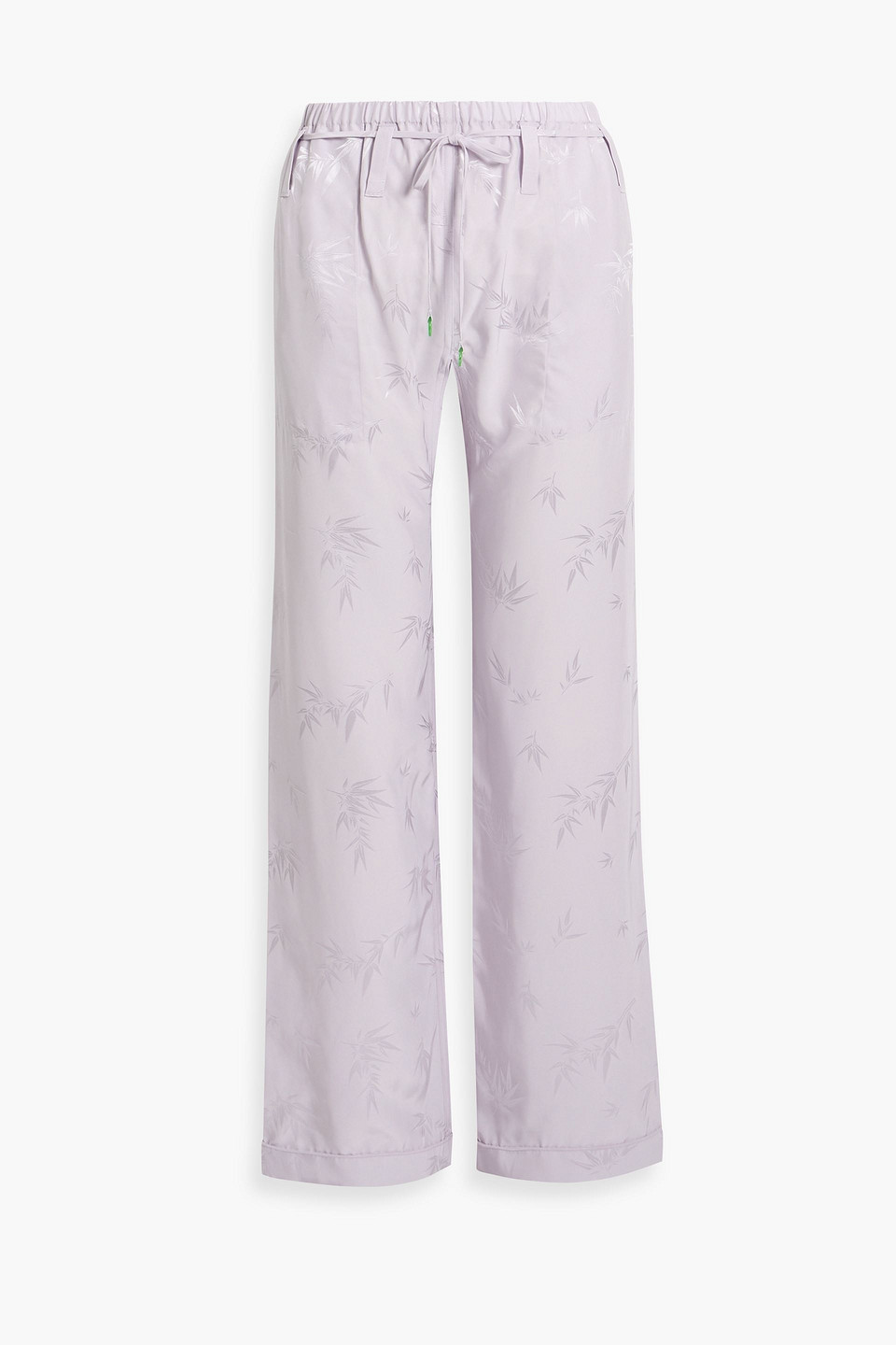 Satin-jacquard straight-leg pants