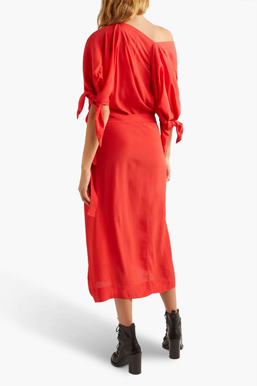 VIVIENNE WESTWOOD Thaw asymmetric draped crepe midi shirt dress