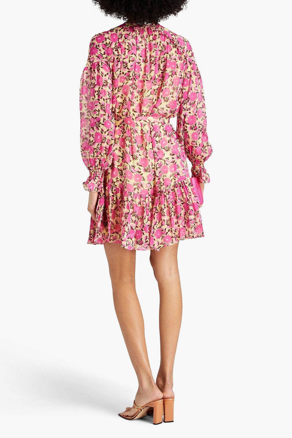 SALONI Pixie gathered floralprint silkchiffon mini dress THE