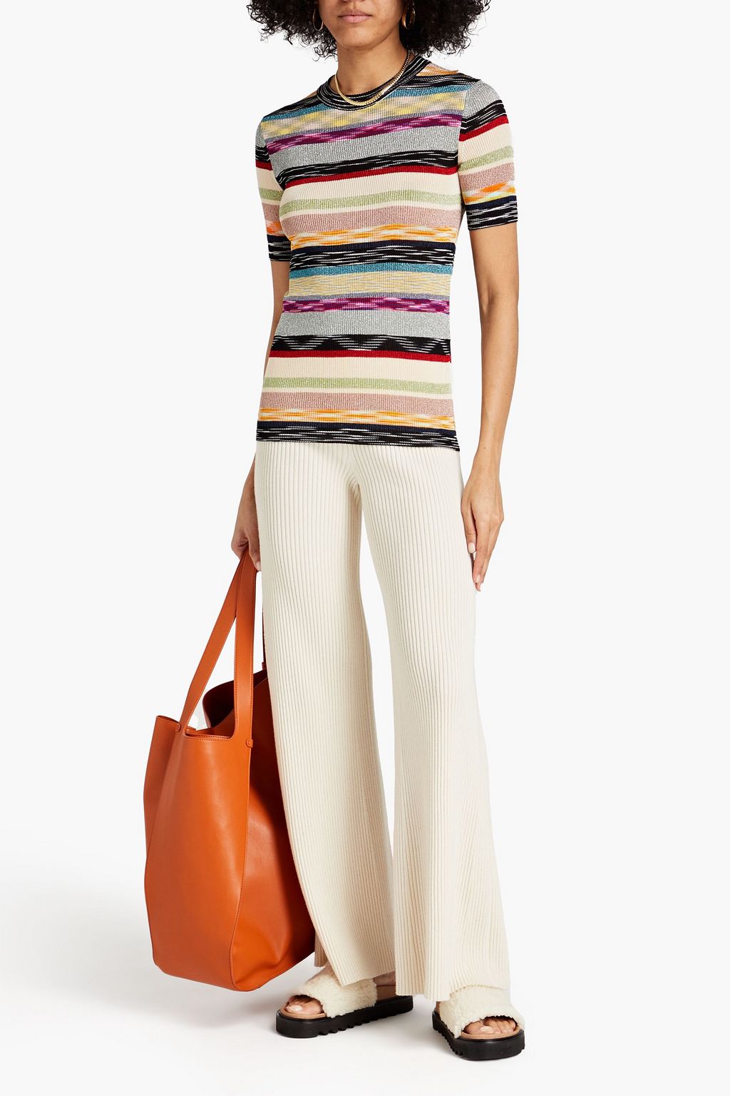 MISSONI توب من نسيج محبوك بنمط مضلّع مصبوغ بألوان متداخلة