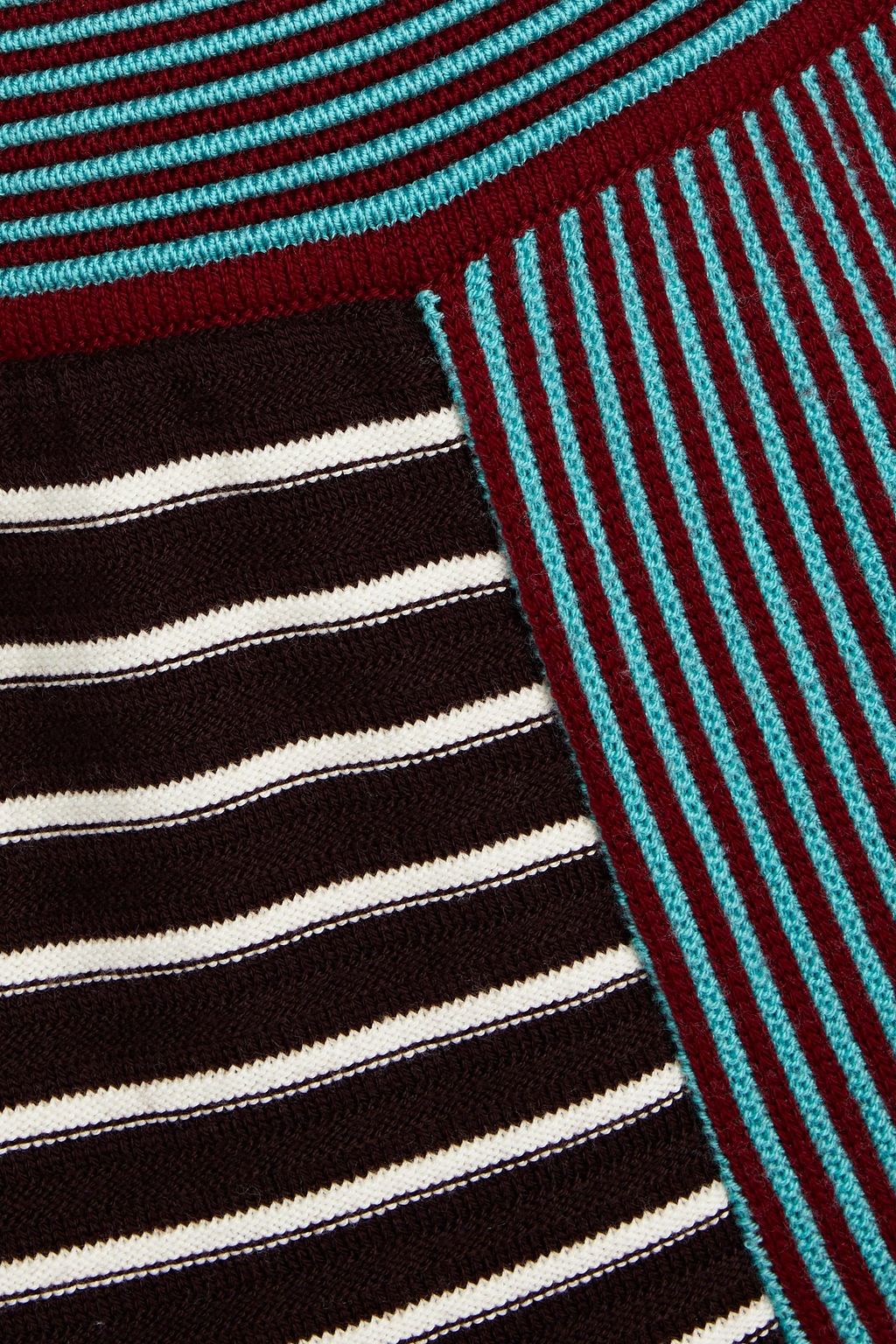 MISSONI Gestreifte Hose mit weitem Bein aus gerippter Wolle