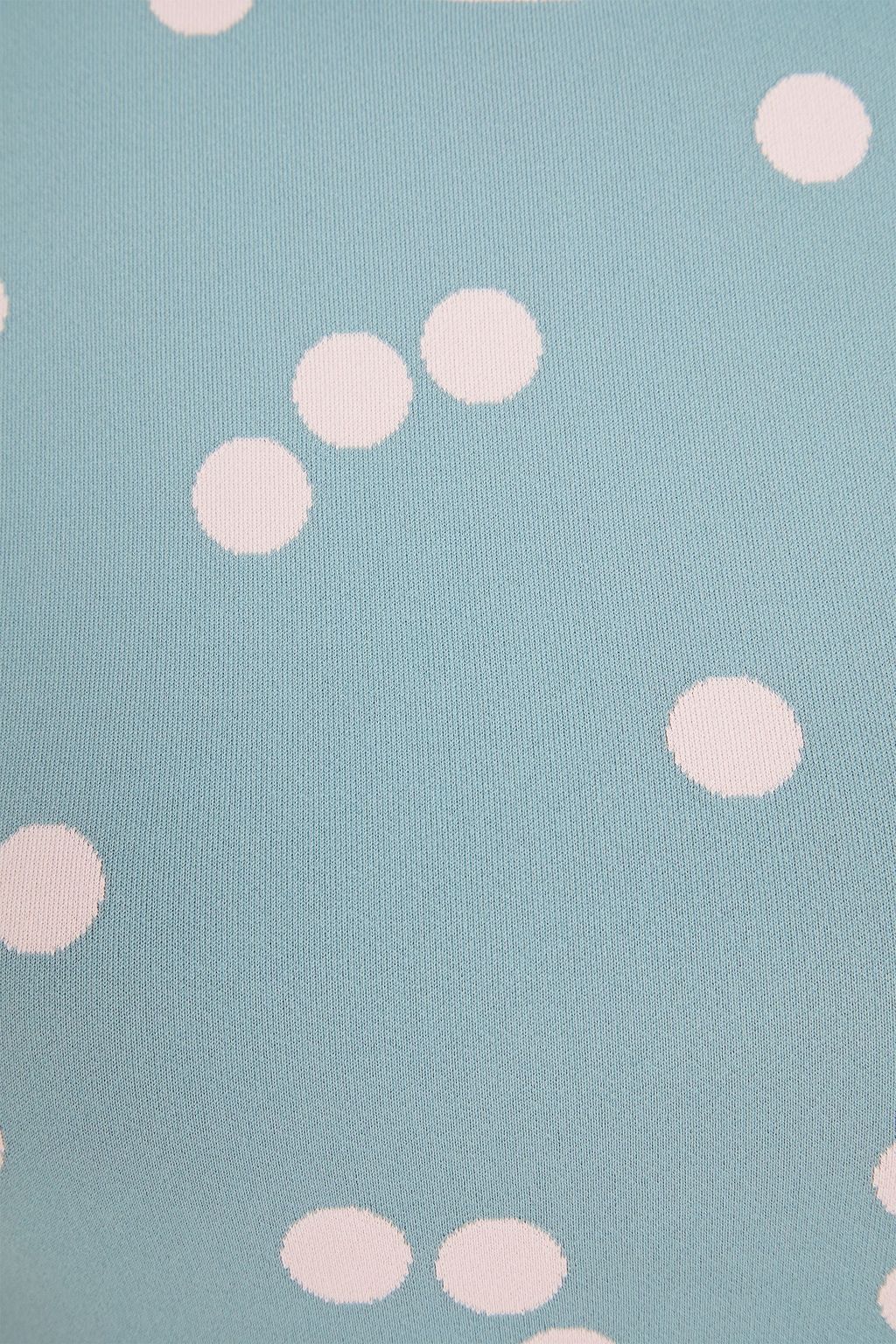 ALAÏA Cropped polka-dot jacquard-knit top