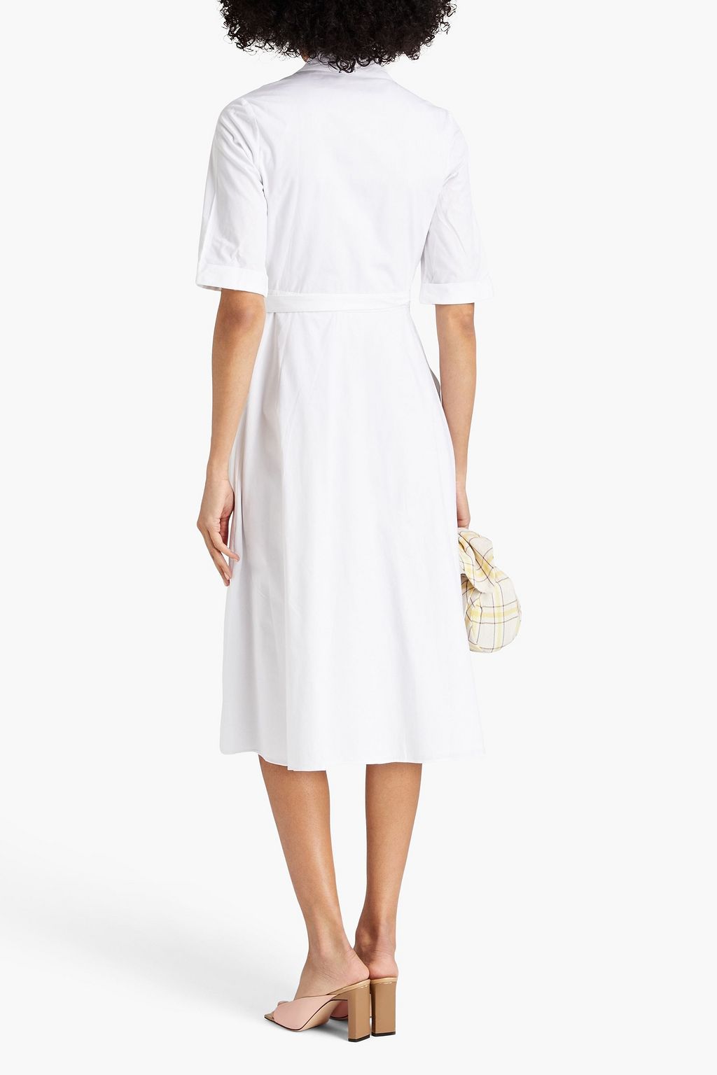 SALONI Mae cotton-poplin midi wrap dress