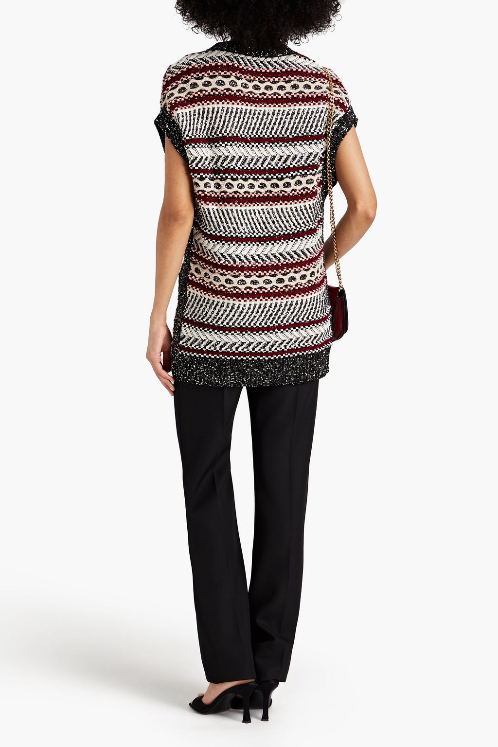 MISSONI 시퀸 장식 자카드 니트 울 혼방 카디건