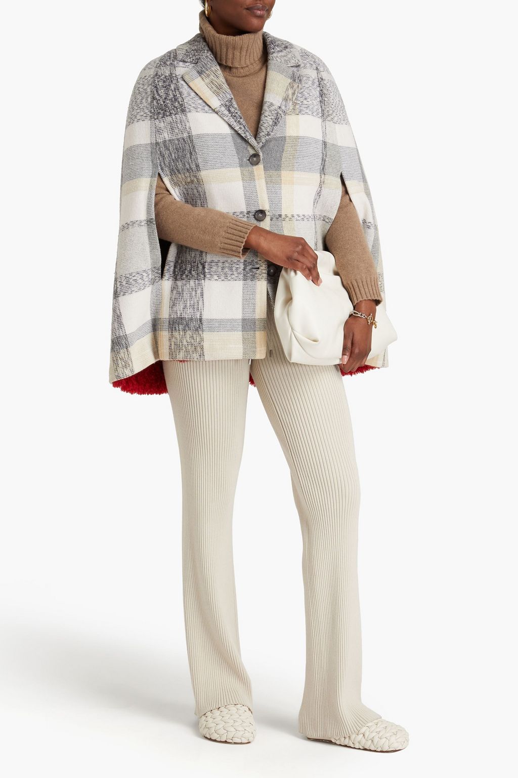 MISSONI Kariertes Cape aus einer Wollmischung