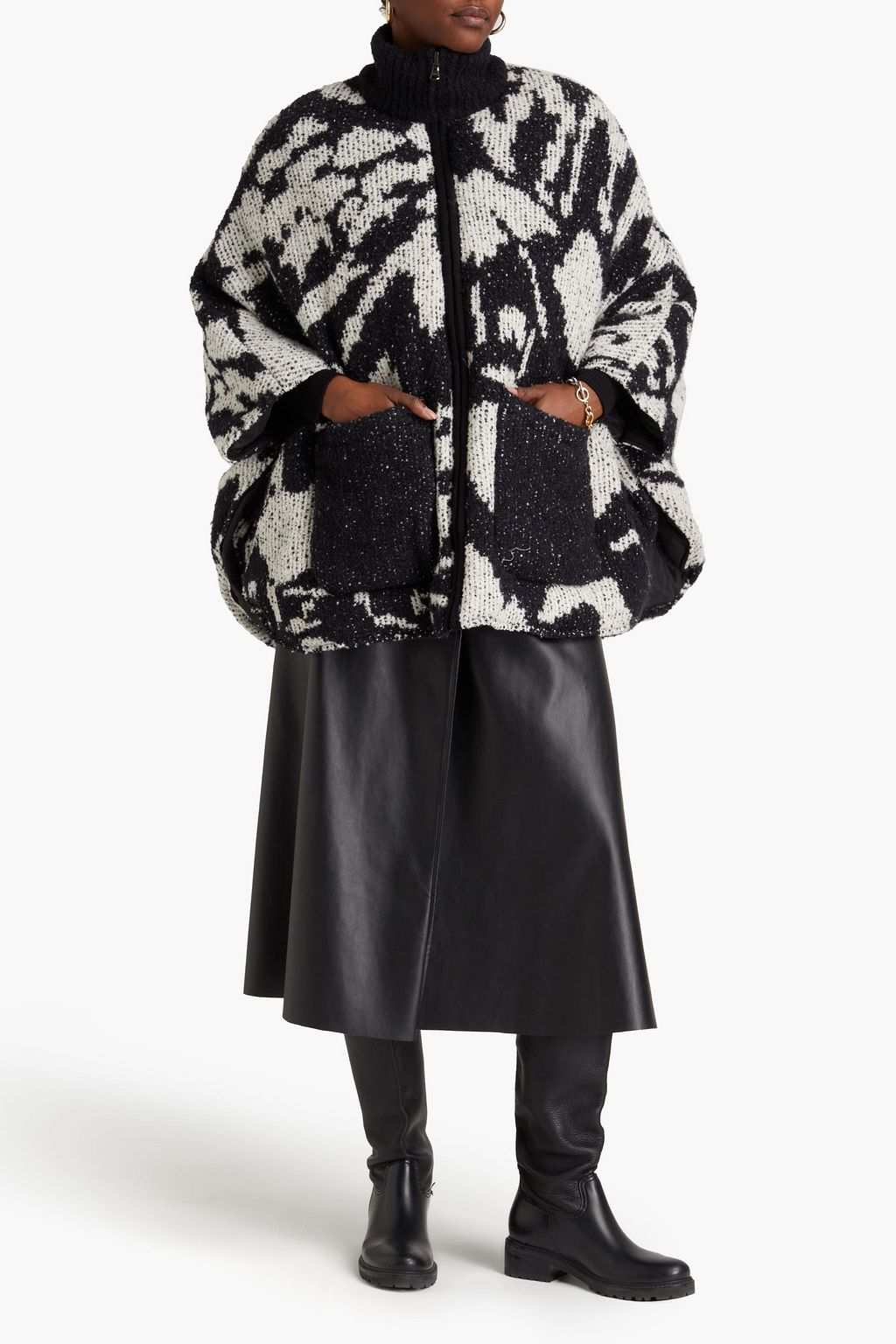 MISSONI Brushed bouclé-knit down cape