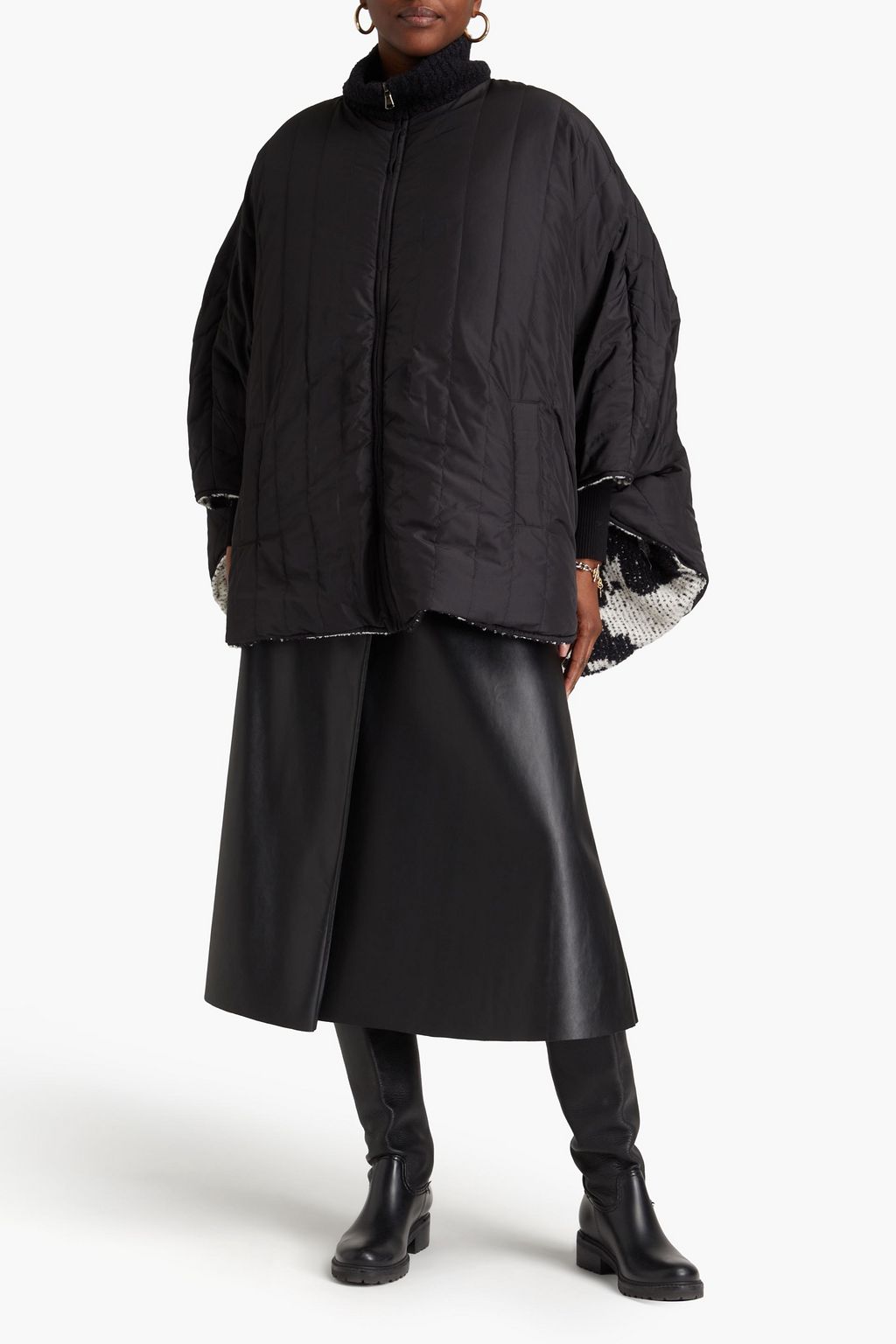 MISSONI Brushed bouclé-knit down cape