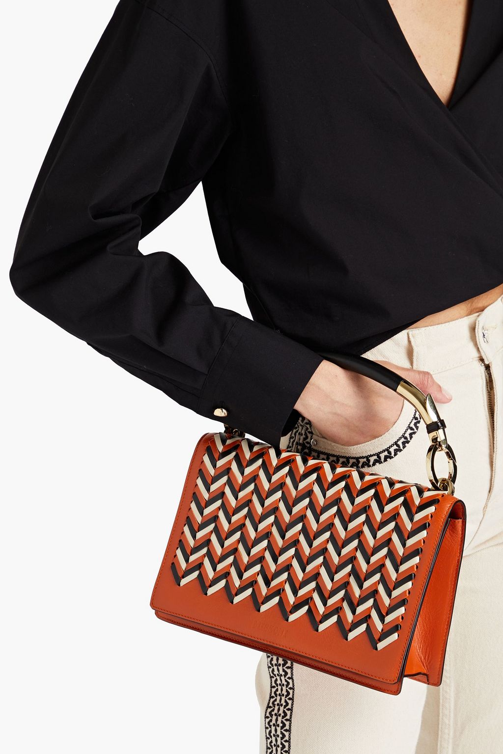 MISSONI Woven leather shoulder bag THE