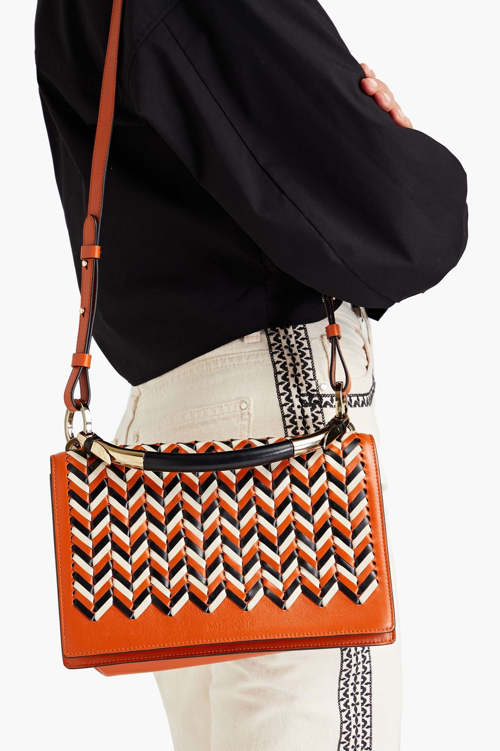 MISSONI Woven leather shoulder bag THE