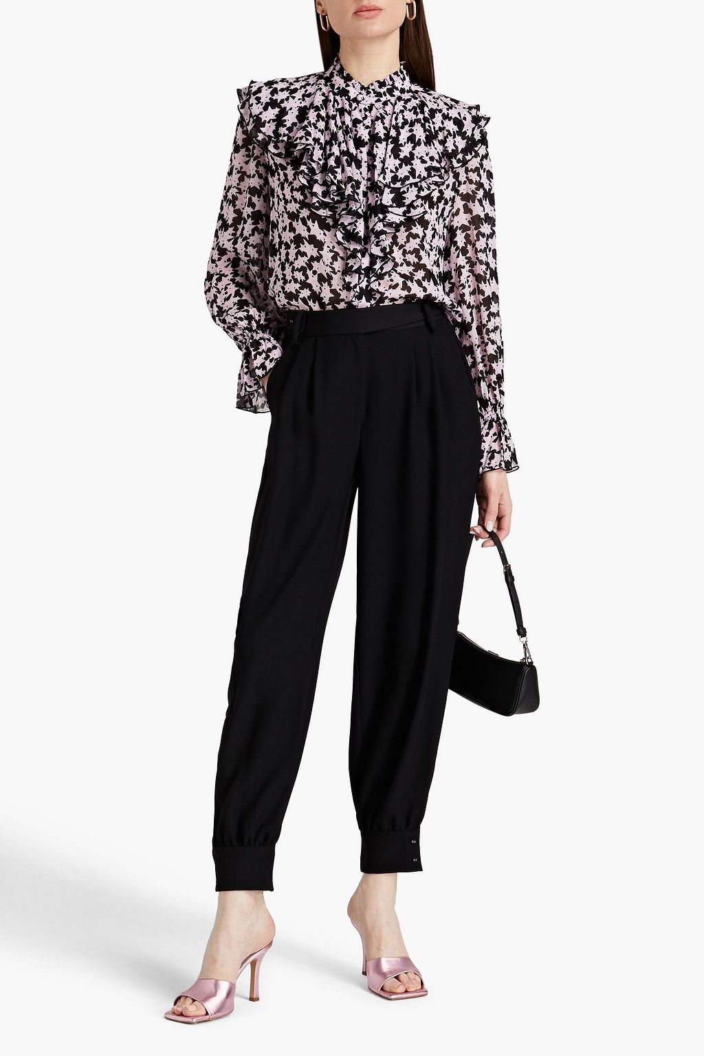 DIANE VON FURSTENBERG Lula pleated crepe tapered pants